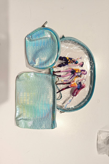 K-Pop 3-Piece Vanity Pouch Set | Portable Cosmetic & Travel Organizer Kit