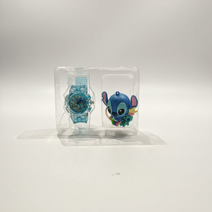 Stitch Watch & 3D Keychain Gift Set | Analog Wrist Watch for Kids