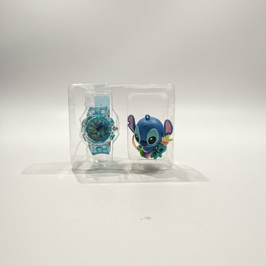 Stitch Watch & 3D Keychain Gift Set | Analog Wrist Watch for Kids