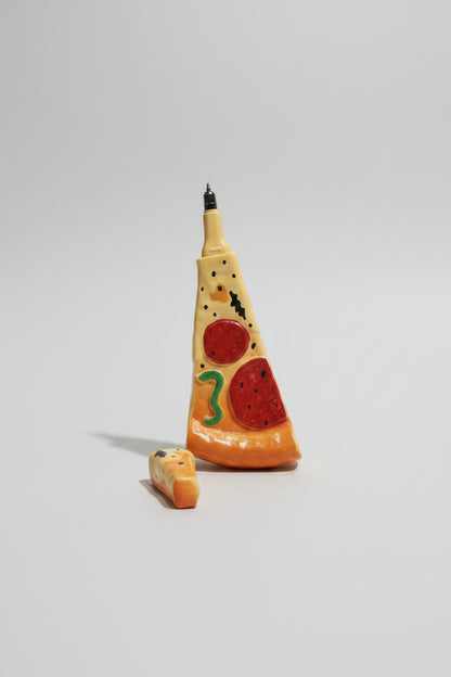 Cute Pizza Slice Pen Cum Fridge Magnet | Fun Novelty Writing Tool