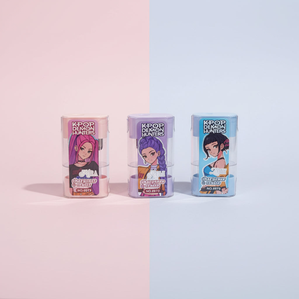 K-Pop 2-in-1 Eraser & Pencil Sharpener Combo | Cute School Stationery