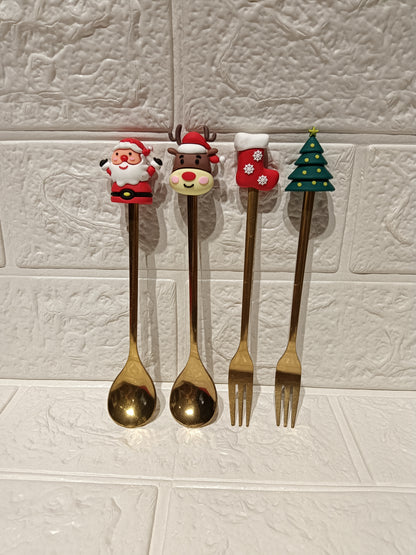 Christmas  Fork And Spoon Combo