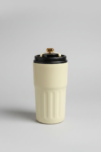 Portable Insulated Coffee Mug with Straw & Lid | Stainless Steel Travel Tumbler