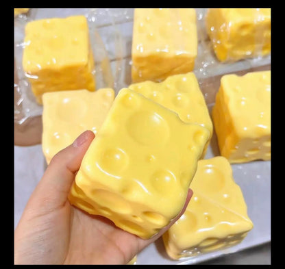 Cute Cheese Squishy Toy | Soft Stress Relief Fidget