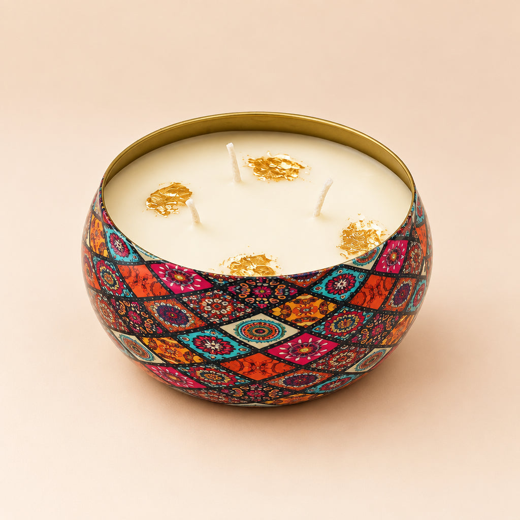 Mandala Tin Aroma Candle Set | Premium Scented Soy Wax Gift Set