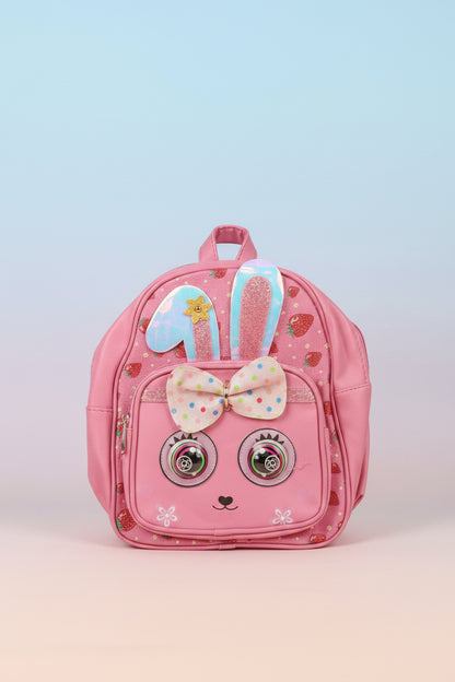 Cute Eye Bunny Backpack for Kids | PU Leather School Bag