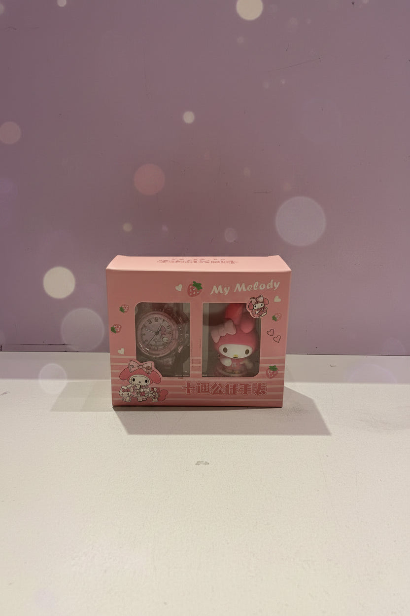 Kuromi Combo | Mymelody Theme Kids Analog Watch & Keychain Gift Set
