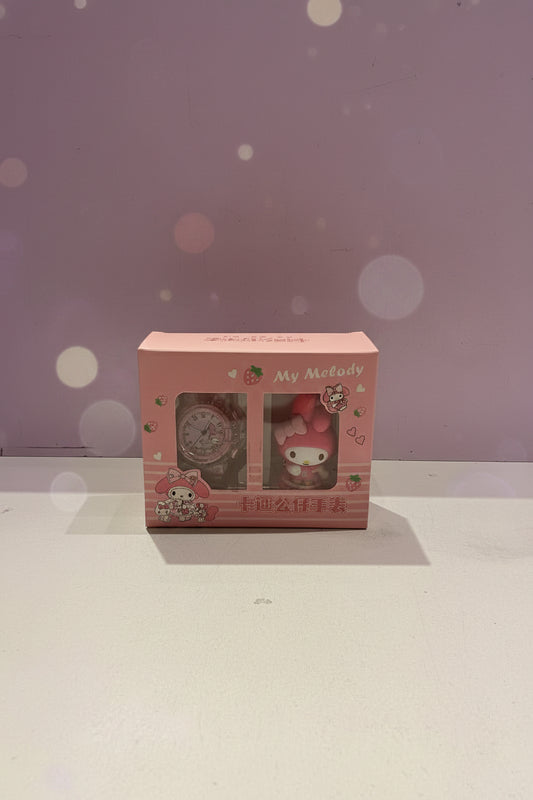 Kuromi Combo | Mymelody Theme Kids Analog Watch & Keychain Gift Set