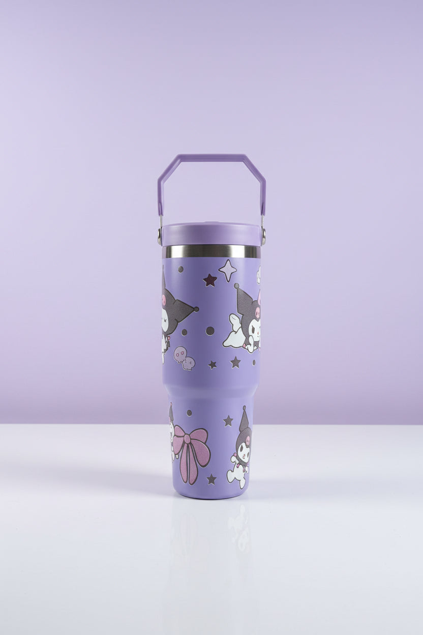 Kuromi Tumbler | Cute Cartoon Stainless Steel Tumbler | 900ml Insulated Travel Mug