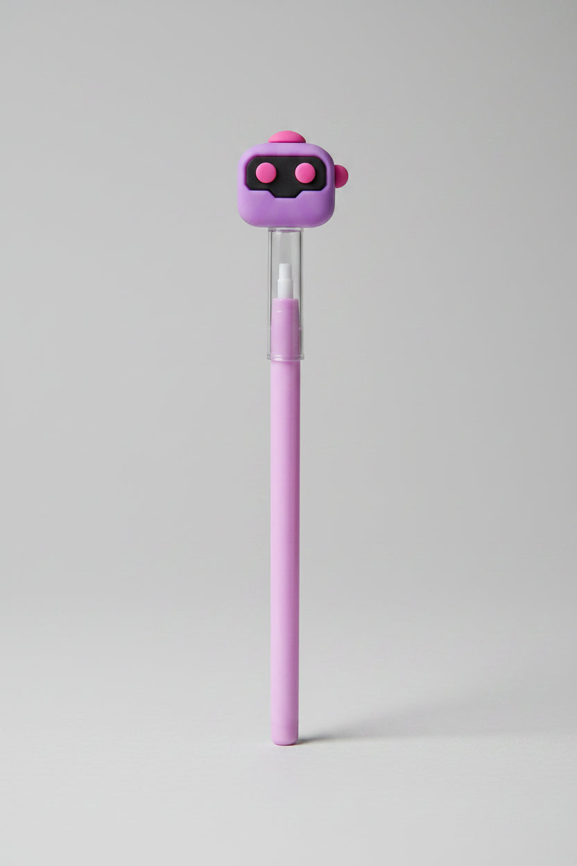 Cute Robot Character Topper Writing Pencils | Pastel Lead Pencils with Cute Robot Figurines