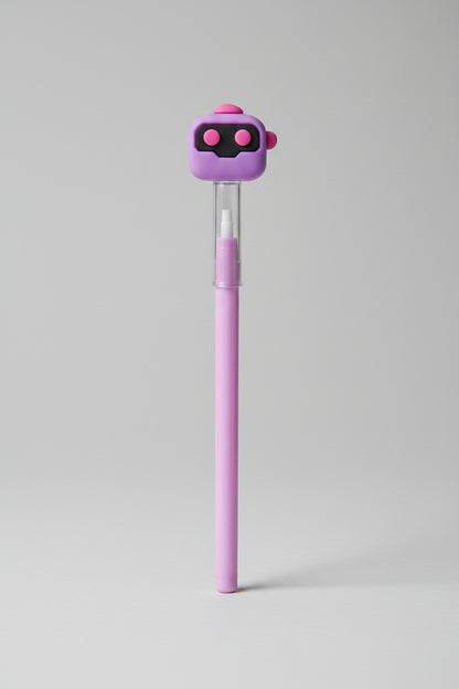Cute Robot Character Topper Writing Pencils | Pastel Lead Pencils with Cute Robot Figurines
