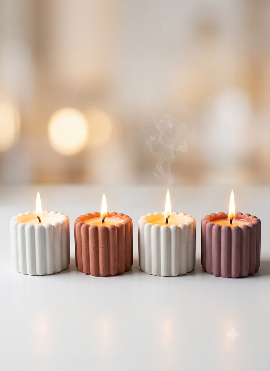 Aroma Scented Candles  | Pastel Polystone Jar Candles